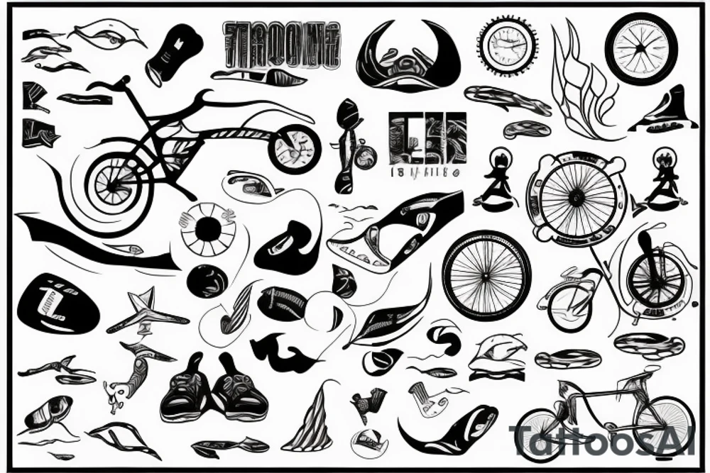 Triathlon long distance tattoo idea