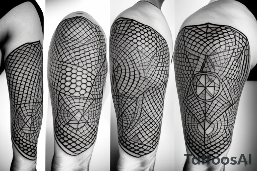 A geometrical tattoo representing triathlon combining a symbol for swimming, bike and run tattoo idea