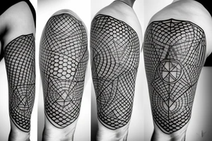 A geometrical tattoo representing triathlon combining a symbol for swimming, bike and run tattoo idea