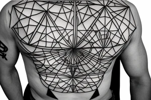 A geometrical tattoo representing triathlon tattoo idea