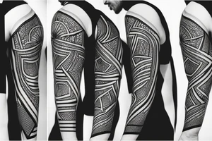 A geometrical tattoo representing triathlon tattoo idea