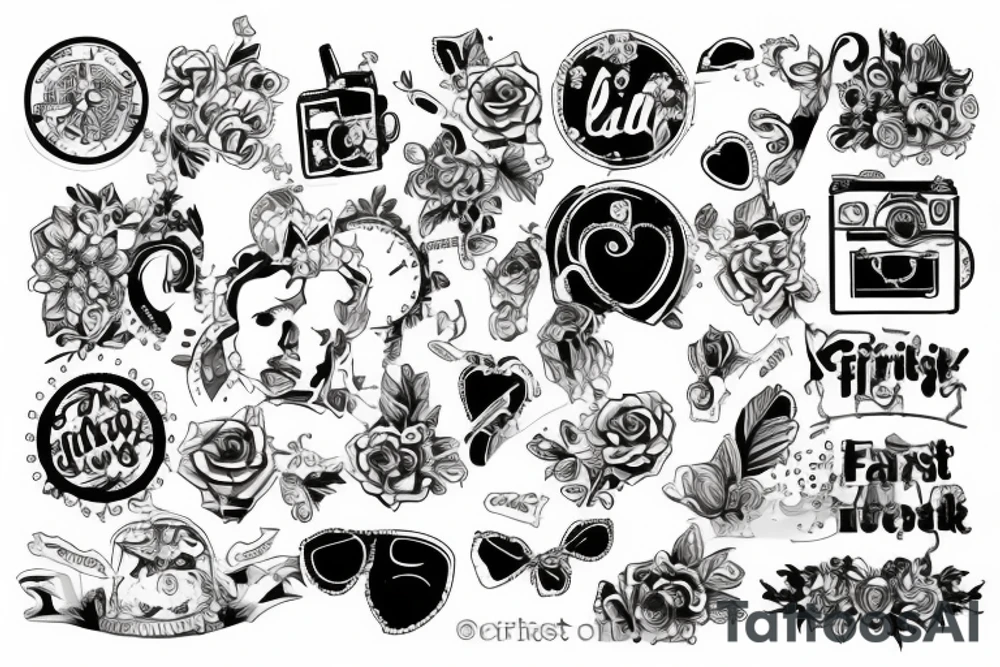First tattoo patchwork tattoo idea