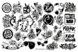 First tattoo patchwork tattoo idea