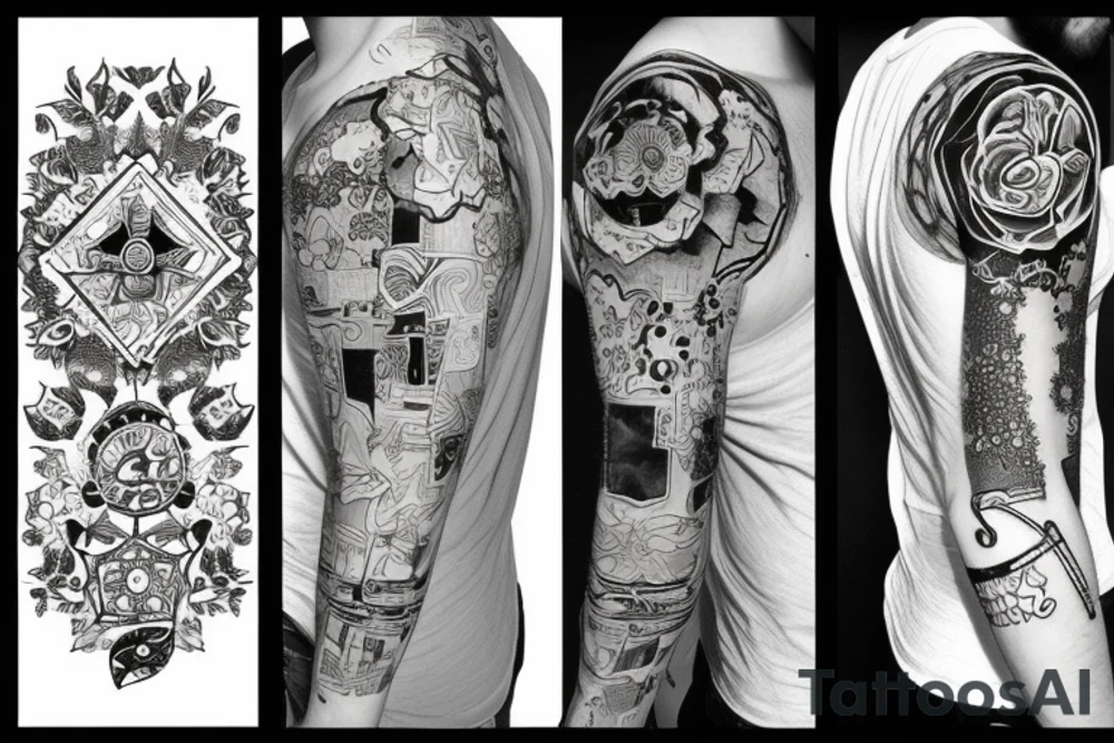 First tattoo patchwork tattoo idea