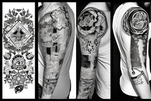 First tattoo patchwork tattoo idea