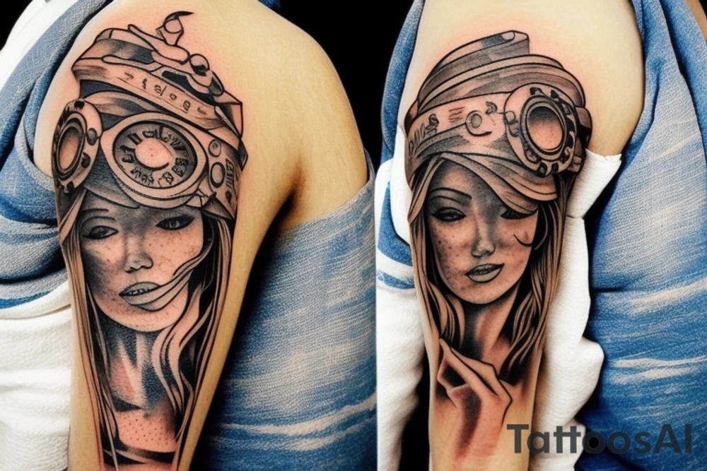 Sunken Wooden ship tattoo idea