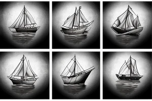 Sunken Wooden ship tattoo idea