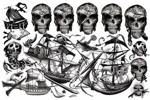 Sunken pirate ship tattoo idea