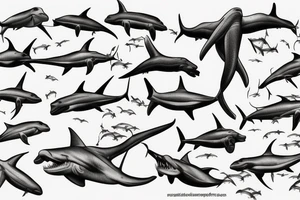 Great Hammerhead swimming tattoo idea