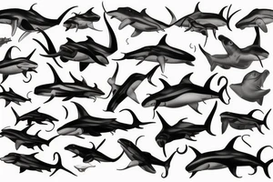 Great Hammerhead swimming tattoo idea