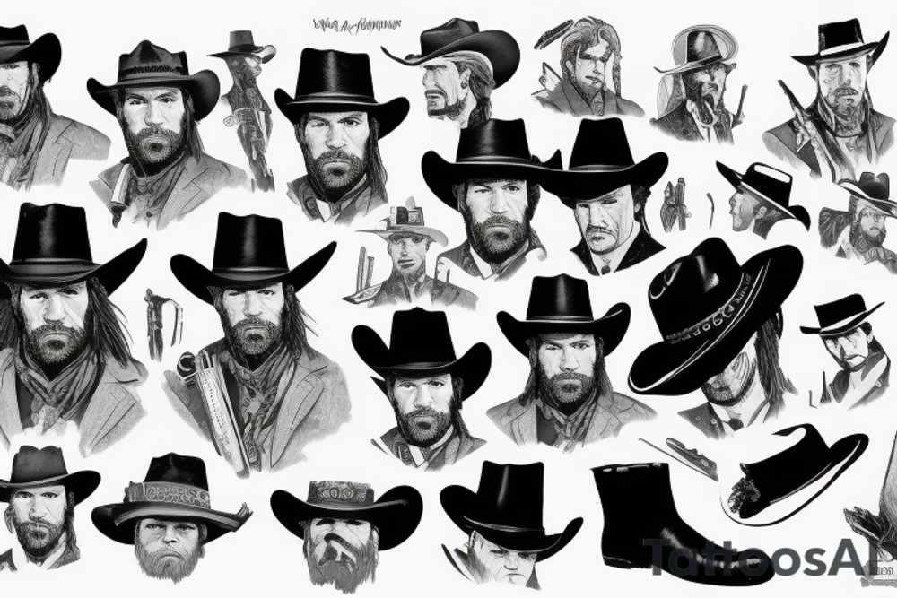 Arthur Morgan’s Hat from Red Dead Redemption 2 tattoo idea