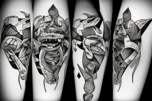 Hammerhead shark playing poker tattoo idea