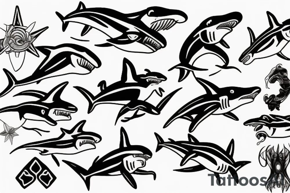 Hammerhead shark tattoo idea