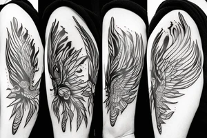 Crow on fire tattoo idea