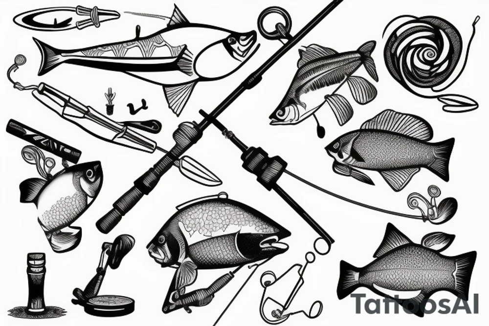 Fishing rod tattoo idea