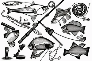 Fishing rod tattoo idea