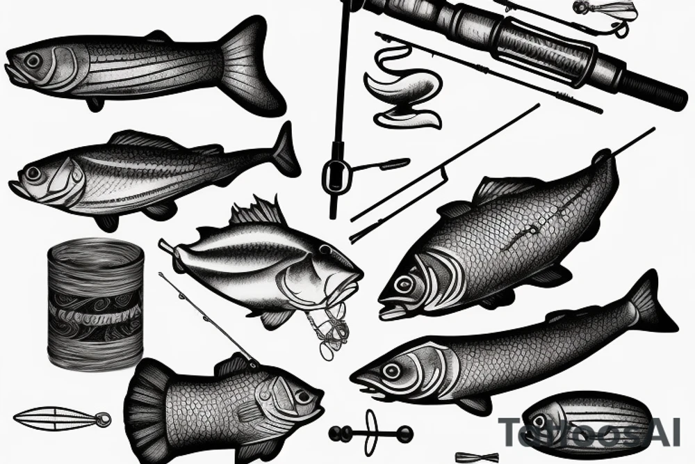 Fishing rod tattoo idea