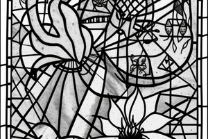 Cactus stained glass tattoo idea