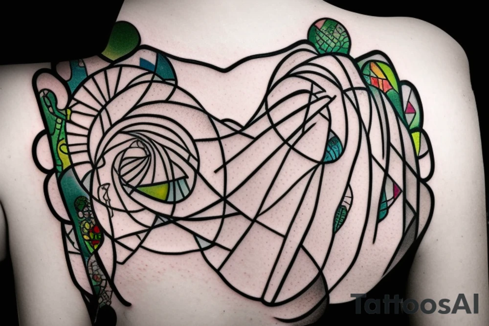 Cactus stained glass tattoo idea