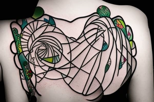 Cactus stained glass tattoo idea