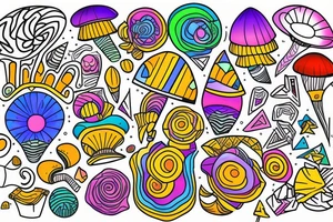 Trippy shrooms tattoo idea