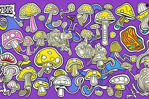 Trippy shrooms tattoo idea