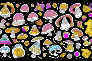 Trippy shrooms tattoo idea