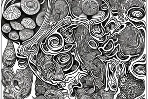 Trippy shrooms tattoo idea