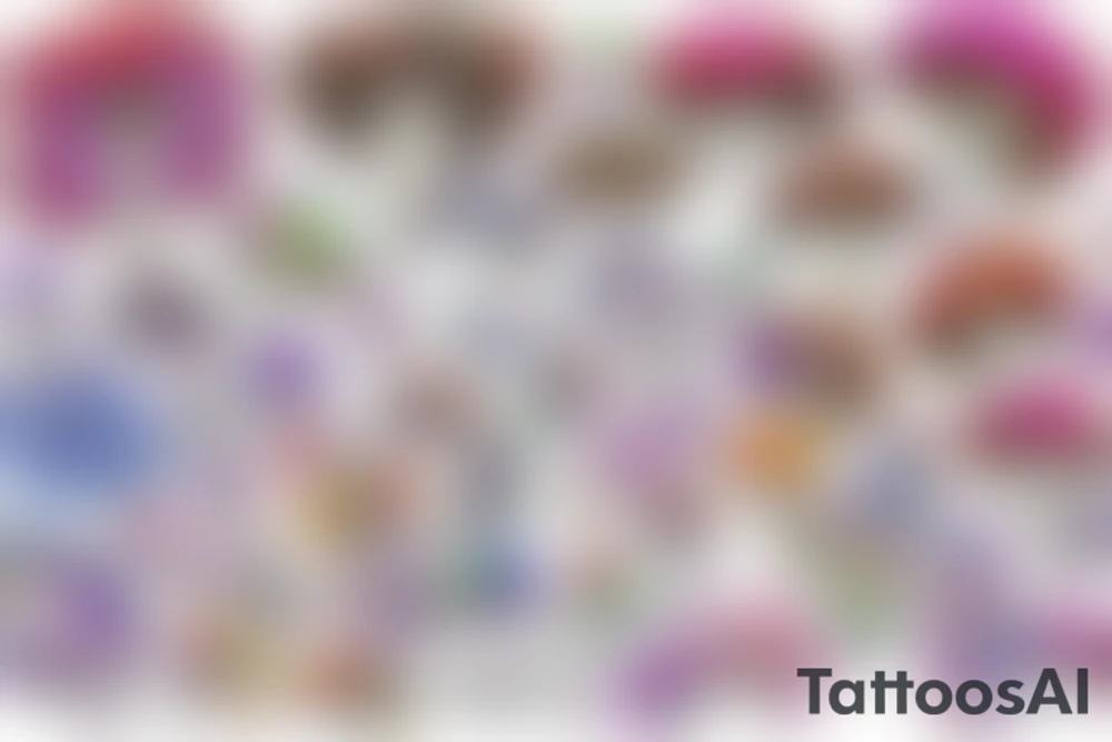 Trippy shrooms tattoo idea