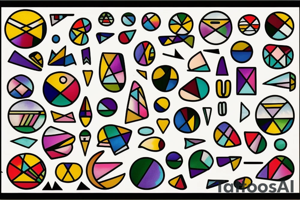 Stained glass cactus tattoo idea
