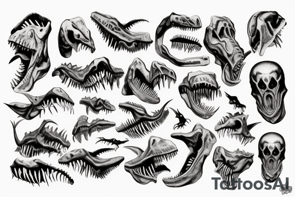 dinosaur's skull tattoo idea