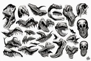 dinosaur's skull tattoo idea