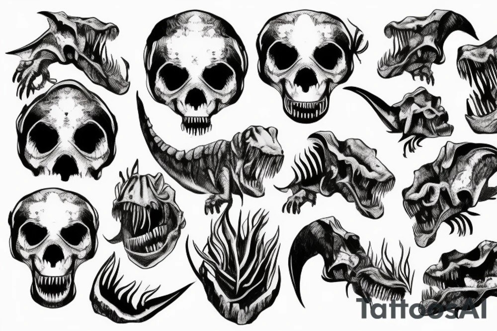 dinosaur's skull tattoo idea
