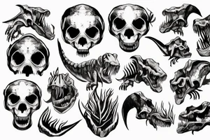 dinosaur's skull tattoo idea