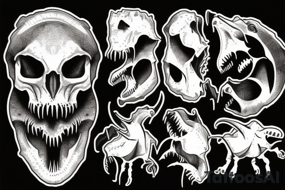 dinosaur skull tattoo idea