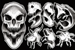 dinosaur skull tattoo idea