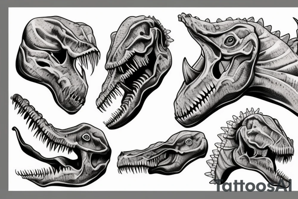 dinosaur skull tattoo idea