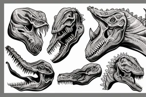 dinosaur skull tattoo idea