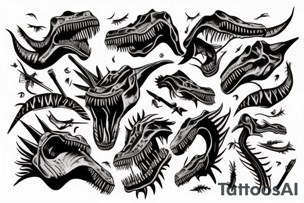 dinosaur skull tattoo idea