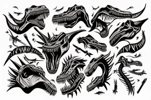 dinosaur skull tattoo idea