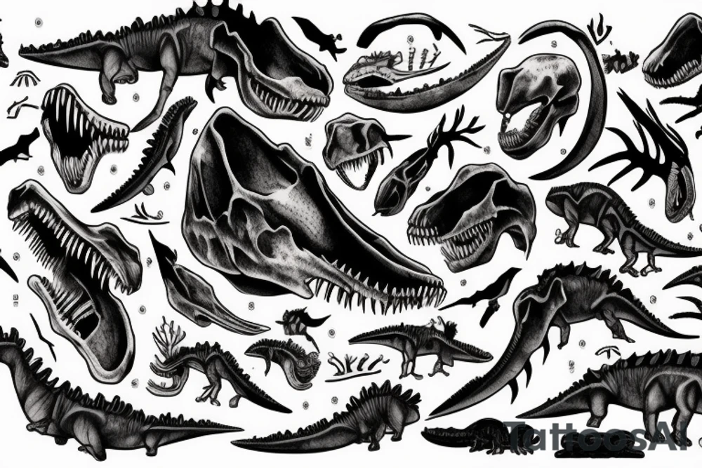 dinosaur skull tattoo idea
