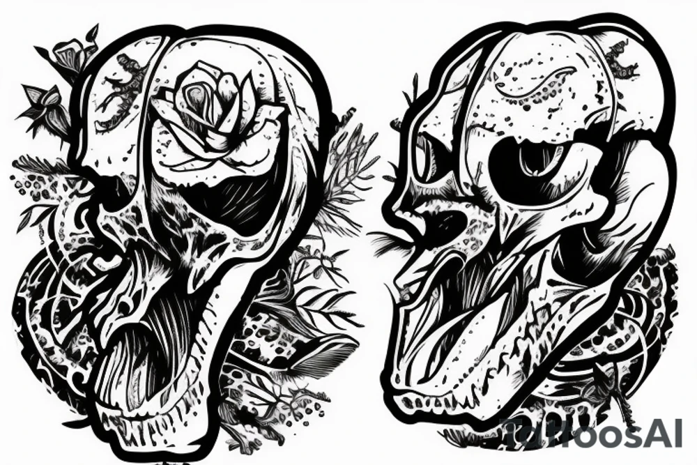 dinosaur skull tattoo idea