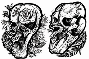 dinosaur skull tattoo idea