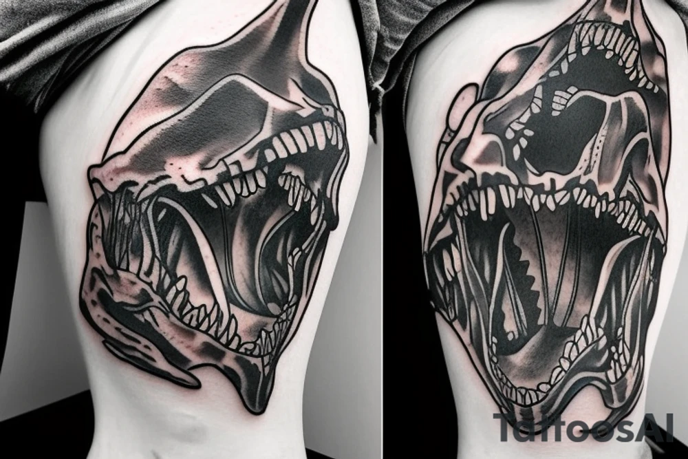 dinosaur skull tattoo idea