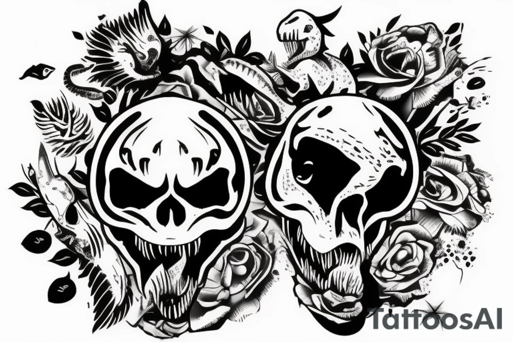 dinosaur skull tattoo idea