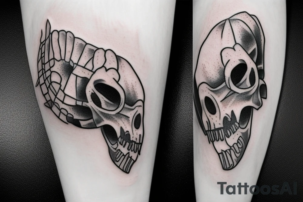 dinosaur skull tattoo idea