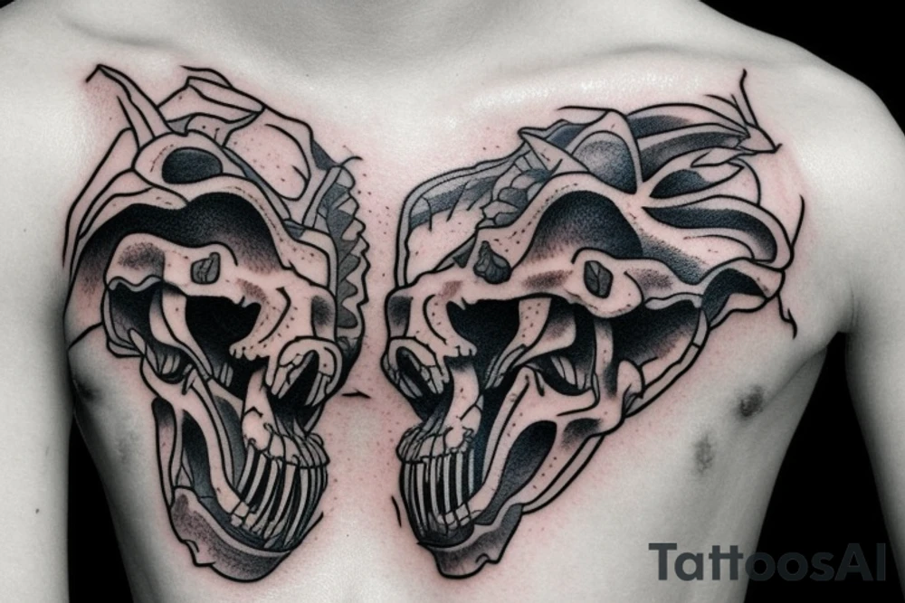 dinosaur skull tattoo idea
