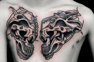 dinosaur skull tattoo idea