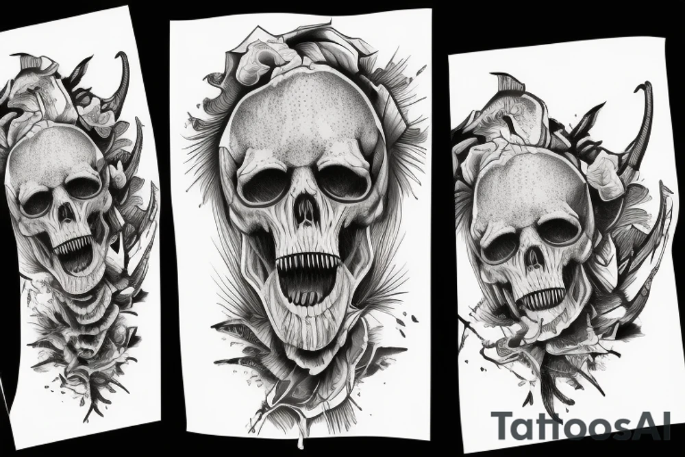 dinosaur skull tattoo idea