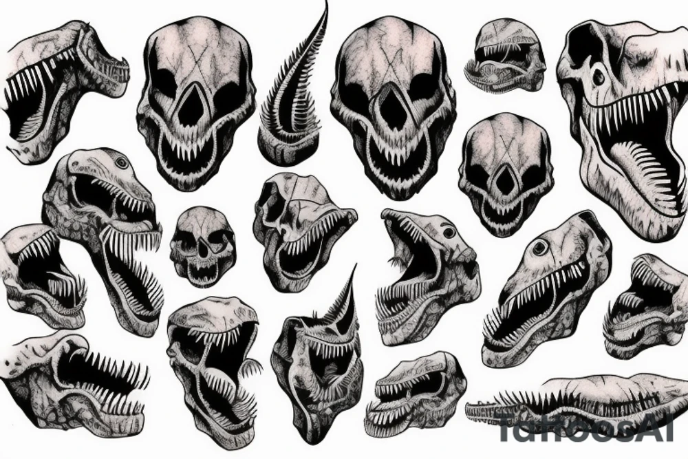 dinosaur skull tattoo idea